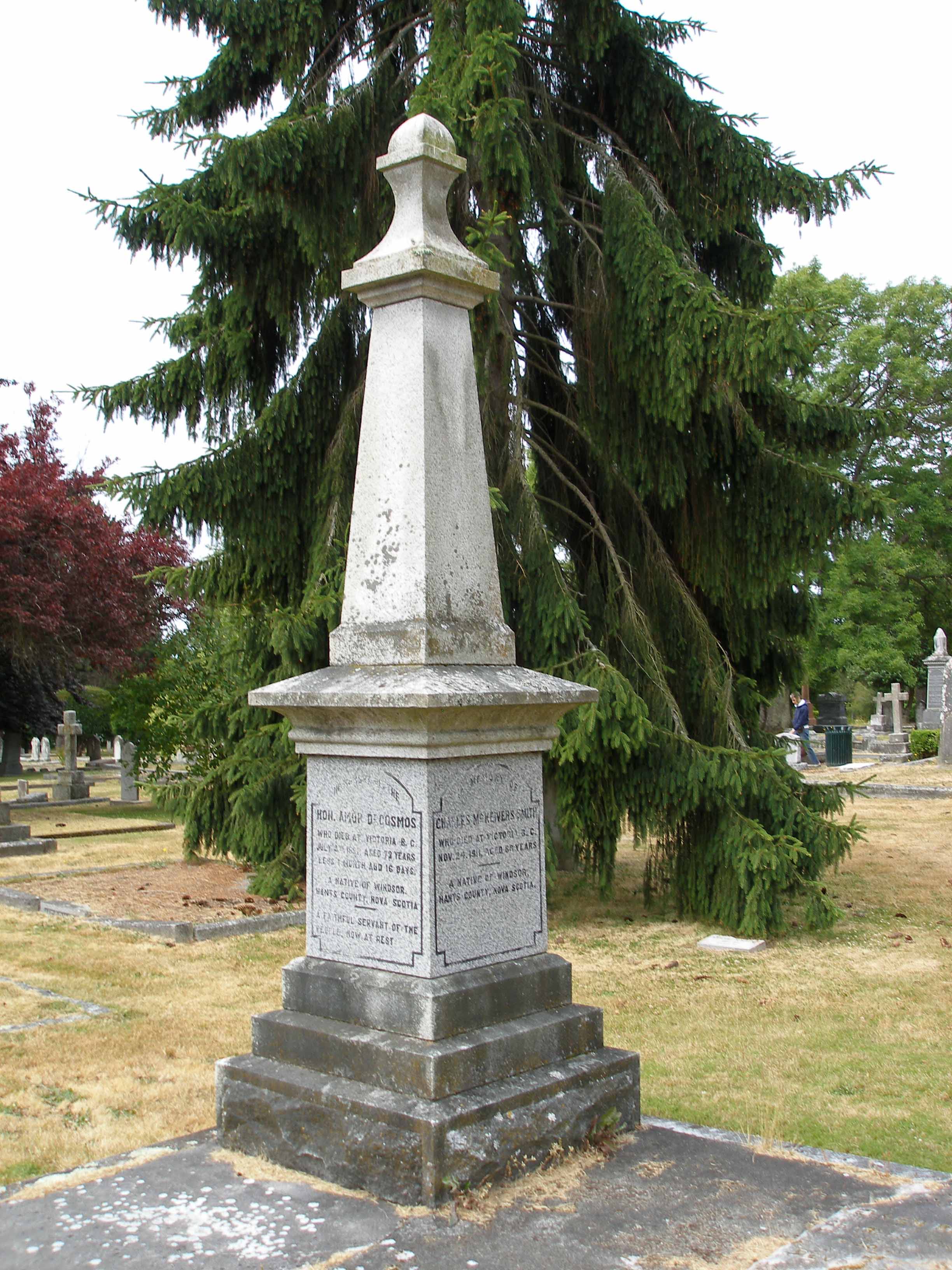 Amor de Cosmos grave, Ross Bay Cemetery, Victoria